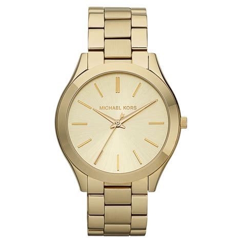 michael kors slim runway gold-tone stainless steel watch aa9540|michael kors gold dial.